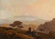 Catanian Countryside with Snow Capped Etna By Francesco Lojacono