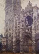 Rouen Cathedralt The Portal and the Tour d'Albene Grey Weather By Claude Monet