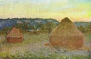 Grainstacks at the End of the Day Autumn By Claude Monet