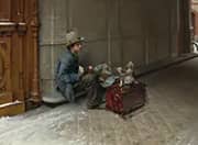 The Little Savoyard Eating in front of an Entrance to a House- 877 By Pascal Dagnan Bouveret
