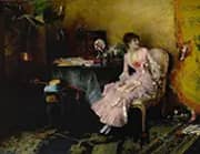 Young Woman in Pink with her Child 1882 By Pascal Dagnan Bouveret