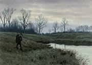 The Gamekeeper at Dusk on a Cold Winter Day By William Fraser Garden
