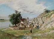 Cottage on the Danube near Hainburg By Rudolf Ribarz