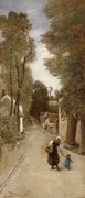 Idyllic Village Scene By Rudolf Ribarz