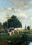 Landscape with Cows 1874 By Rudolf Ribarz