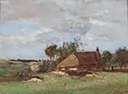 Landscape with Farmhouse 1879 By Rudolf Ribarz