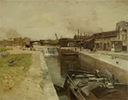 Lock on the Canal of St Denis By Rudolf Ribarz