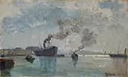 Ships in the Harbor 1882 By Rudolf Ribarz