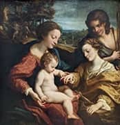 Mystic Marriage of Saint Catherine of Alexandria with Saint Sebastian By Antonio da Correggio