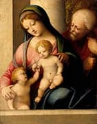 The Holy Family with the Infant Saint John 1515 By Antonio da Correggio