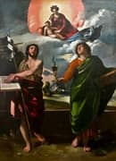 The Virgin Appearing to St John the Baptist and John the Evangelist By Dosso Dossi