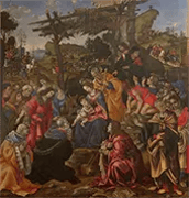 The Virgin Appearing to St John the Baptist and John the Evangelist By Filippo Lippi