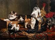 Playful Kittens 1901 By Charles van den Eycken