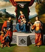 Madonna and Child Enthroned with St Martin and St Rosalia By Garofalo