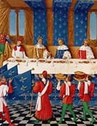 Banquet Given by Charles V in Honour of His Uncle Emperor Charles IV in 1378 By Jean Fouquet