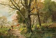 Idyllic Spring Scene by a Wood By Alois Arnegger