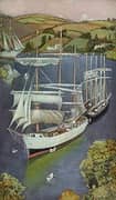 Brigs on the Fowey Estuary c1919 By Joseph Edward Southall