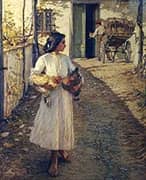 Selling Chickens in Liguria 1906 By Henry Herbert la Thangue