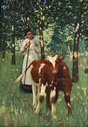 The Cow Girl By Henry Herbert la Thangue