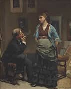 The Artist and his Model 1875 By David Oyens