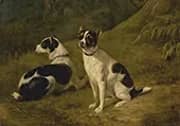 Two Terriers in a Landscape By Jacques-Laurent Agasse
