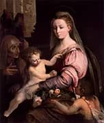 Virgin and Child with St Anne and the Infant St John By Lambert Sustris