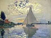 Sailboat at Le Petit Gennevilliers 1874 By Claude Monet