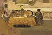 Interior with Figures Under a Lamp By Edouard Vuillard