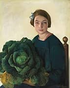 Young Girl and the Cabbage 1910 By Firmin Baes