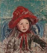 Little Girl in a Large Red Hat By Mary Cassatt