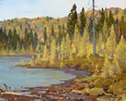 Fall Tamaracks By Carl Rungius