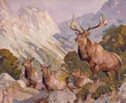 At the Head of the Green River 1937 By Carl Rungius