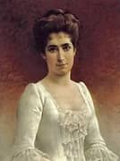 A Portrait of a Young Lady in a White Dress By Gunnar Berndtson