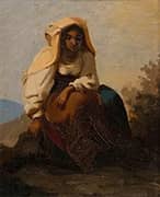 Italian Woman Sitting 1870 By Gunnar Berndtson
