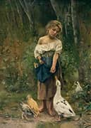 Girl with Geese 1891 By Joan Brull