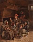 Interior of a Peasant Home 1891 By Joan Brull