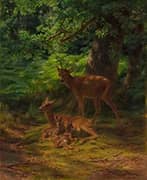 Deer in Repose 1867 By Rosa Bonheur