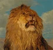 Raised Lion's Head By Rosa Bonheur