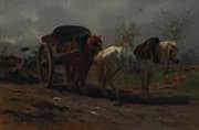 Two Horses in Front of a Cart 1852 By Rosa Bonheur