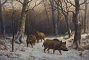 Wild Boars in the Snow By Rosa Bonheur