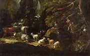Shepherds Resting with Livestock By Philipp Peter Roos