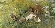 A Fox Family 1886 By Bruno Liljefors