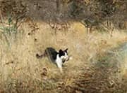 Cat Goes Birdhunting 1883 By Bruno Liljefors