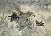 Hawk and Black Game 1884 By Bruno Liljefors