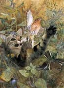 The Cat and the Finch 1885 By Bruno Liljefors