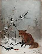 Trapped Fox By Bruno Liljefors