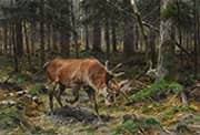 Deer in a Forest Glade 1912 By Richard Friese