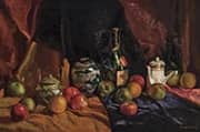 Still Life with Fruit and Teapot By Malvin Gray Johnson