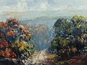 Autumn Landscape with View of Brown Country Hills By John Wesley Hardrick