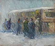 Bus in a Snow Storm 1935 By John Wesley Hardrick